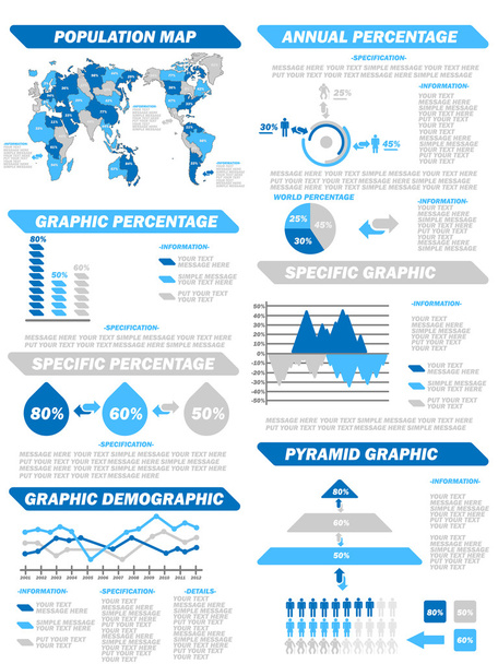 INFOGRAPHIC DEMOGRAPHIC ELEMENTS NEW BLUE - Vector, Image