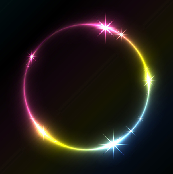 Colorful glowing circle vector background with copy space. - Вектор,изображение
