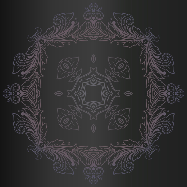 Ornament black white card with mandala. Geometric circle element made in vector. Vintage floral frame. - Вектор,изображение