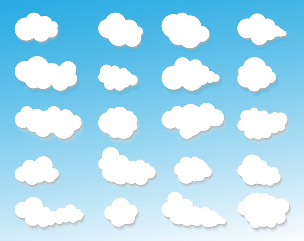 Хмари хмари значок, хмарного неба, Синє небо, Хмара Backgroun, D, хмари, Хмара освітлення, Cloudscape, небо, Хмара небо набір погода, небо, Хмара, небо фону - Вектор, зображення