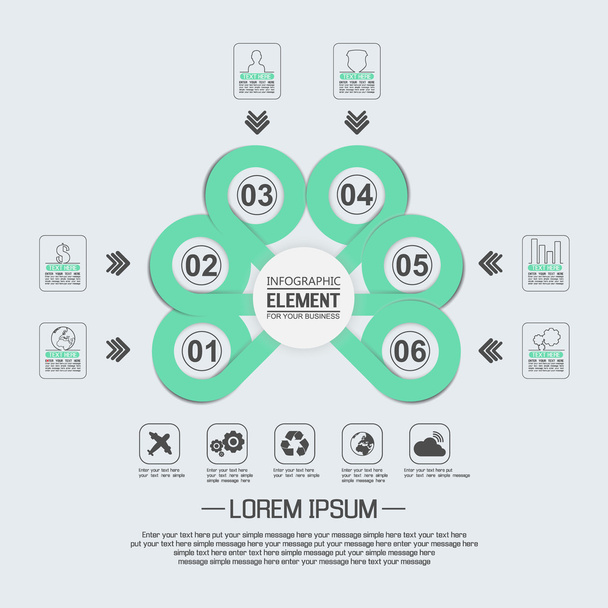 Element szablonu Infographic figury geometrycznej nakładających się Green Edition cztery okręgi - Wektor, obraz