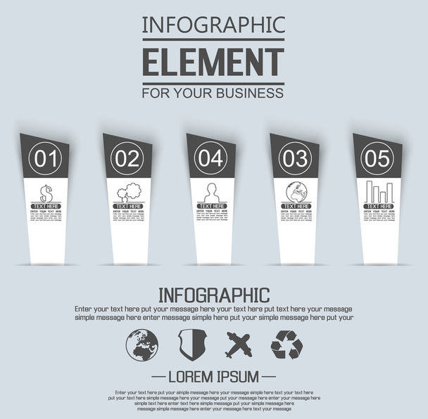 Element szablonu Infographic figury geometrycznej Stiker numer opcji trzeci Edition Black - Wektor, obraz