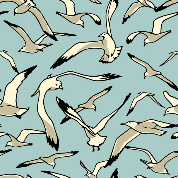 Sea gulls pattern - Vector, Imagen