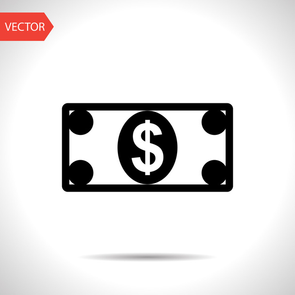 Cash paper money vector flat icon - Vektor, Bild
