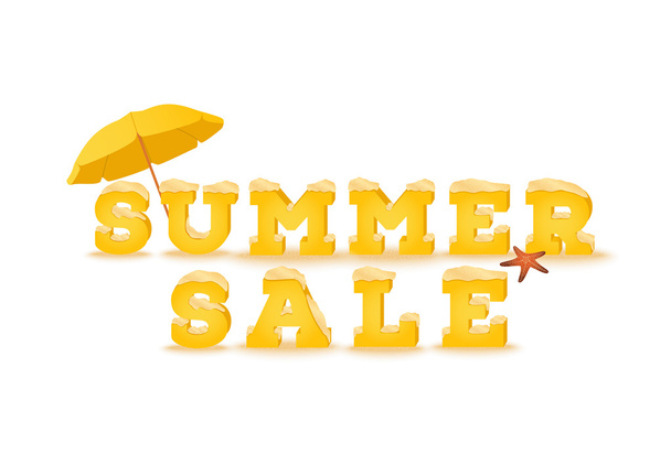Summer sale inscription in 3d style on white background. Summer outlet, clearance, total sale concept. - Vettoriali, immagini