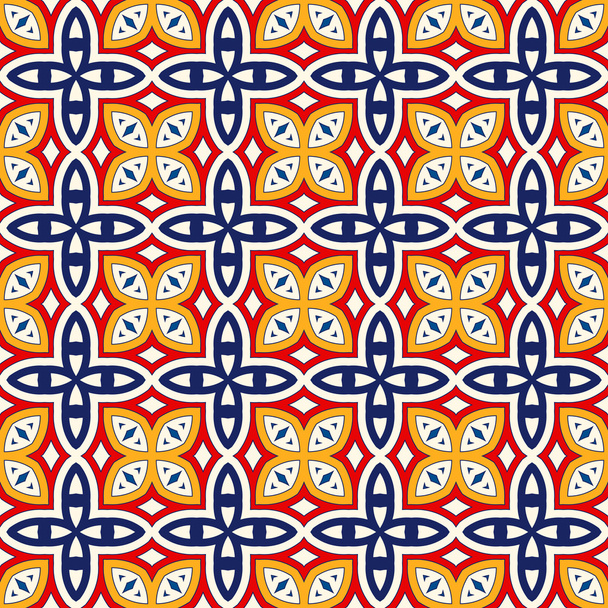 Seamless pattern with symmetric geometric ornament. Bright abstract background. - Vektori, kuva