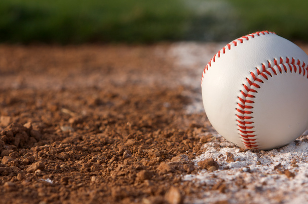 Baseball Close up on the Chalk Line - Photo, Image