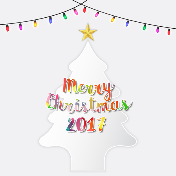 Рождественская елка со светлой плоской иллюстрацией
 - Вектор,изображение