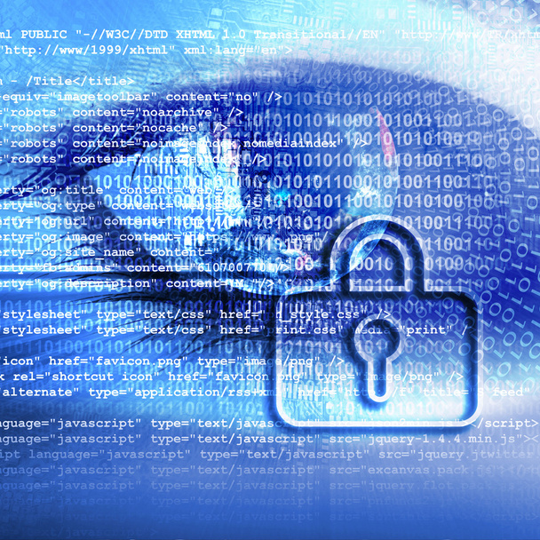 Internet ασφαλείας επιχειρηματική ιδέα φόντου σε μπλε χρώμα - Φωτογραφία, εικόνα