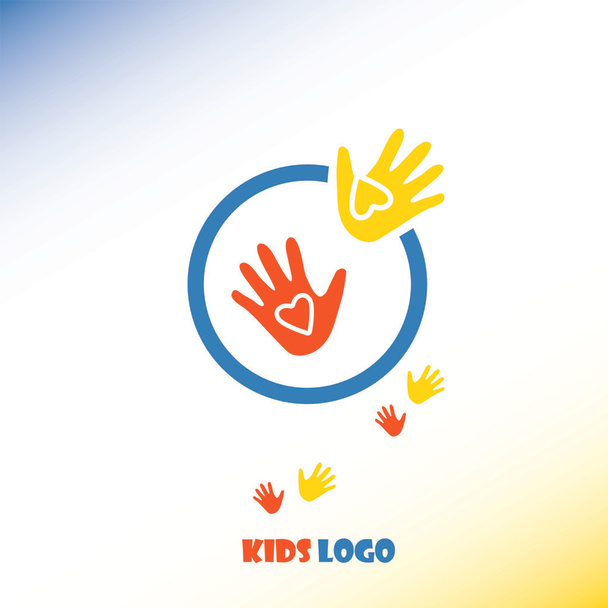 Logo per bambini, Mani dei bambini
 - Vettoriali, immagini