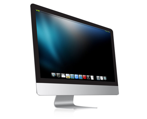 Современный компьютер на белом фоне 3D рендеринг
 - Фото, изображение