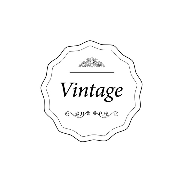 sello vintage con adorno
 - Vector, Imagen