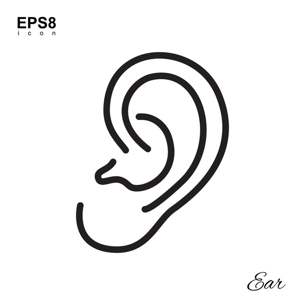 Icono de oído humano simple
 - Vector, Imagen