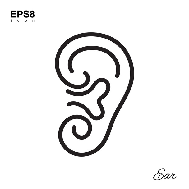 Simple Human Ear Icon - Vector, Image