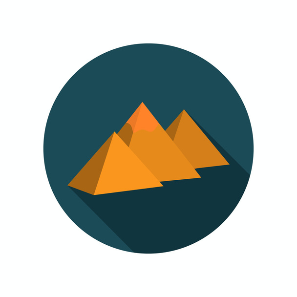 The Egyptian pyramids color icon. Flat design - Διάνυσμα, εικόνα