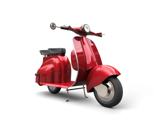 Cherry red vintage scooter - Photo, Image
