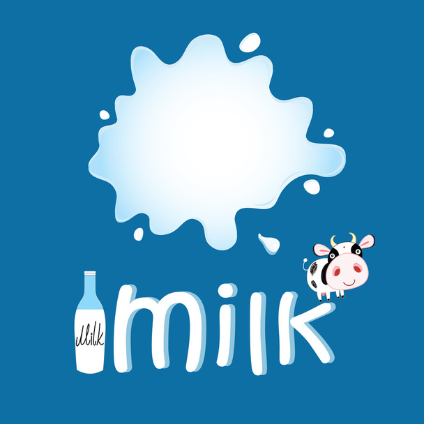 Graphic poster with a spot of milk - Vektör, Görsel