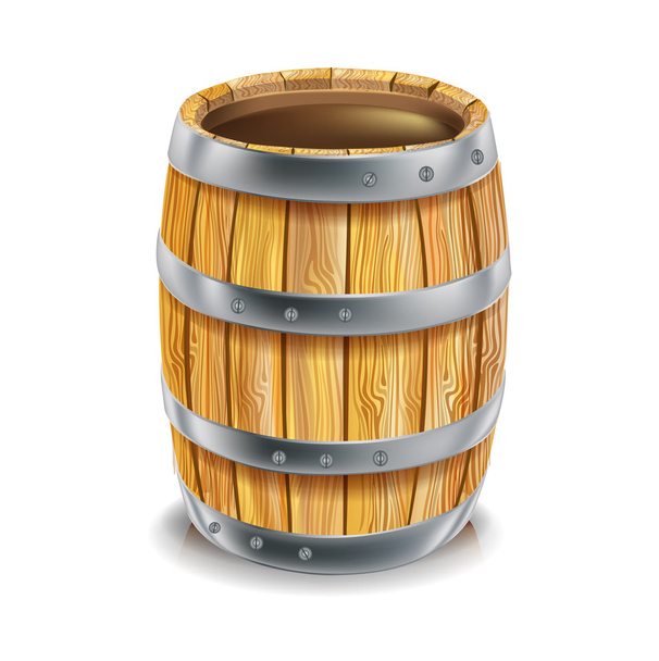 Único barril de madeira
 - Foto, Imagem