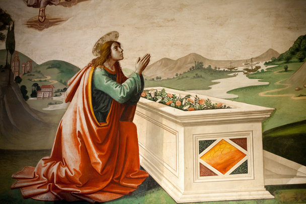Florencia - Santa Croce: Frescos en la Capilla de Baroncelli
 - Foto, imagen
