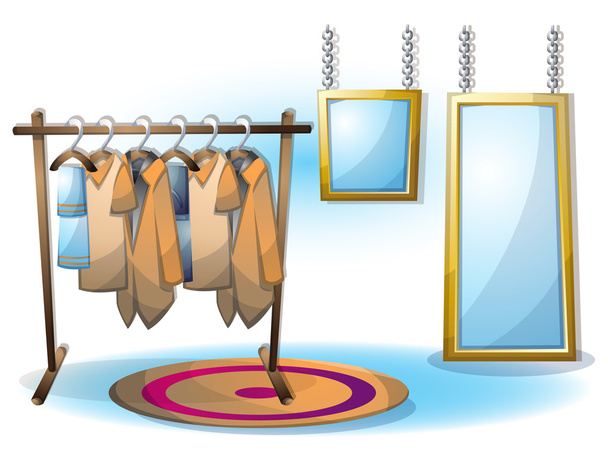 ilustración vector de dibujos animados habitación de ropa interior con capas separadas
 - Vector, imagen