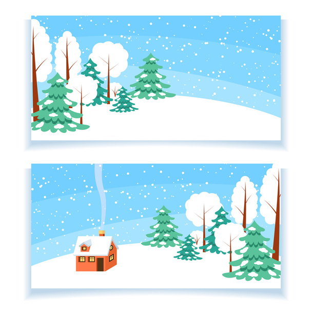 Winter horizontal banner - Vector, Image