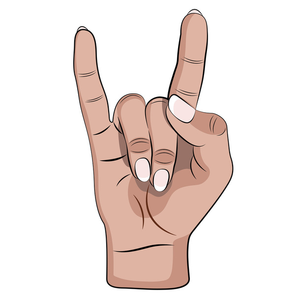 Rock hand gesture vector. - Vector, Image