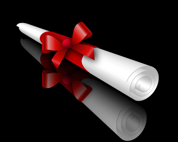 isolated scroll with ribbon - Vector, afbeelding