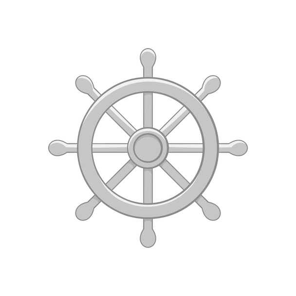 Ship wheel icon, black monochrome style - Vettoriali, immagini