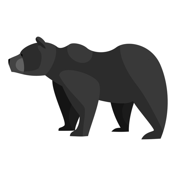 Bear icon, black monochrome style - Вектор,изображение