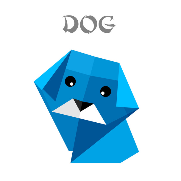 origami dog - Vector, imagen