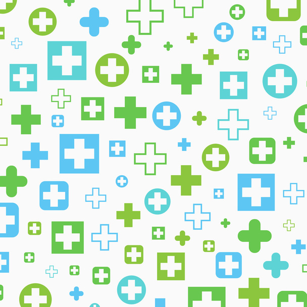 Medical background, Blue and green crosses - Wektor, obraz