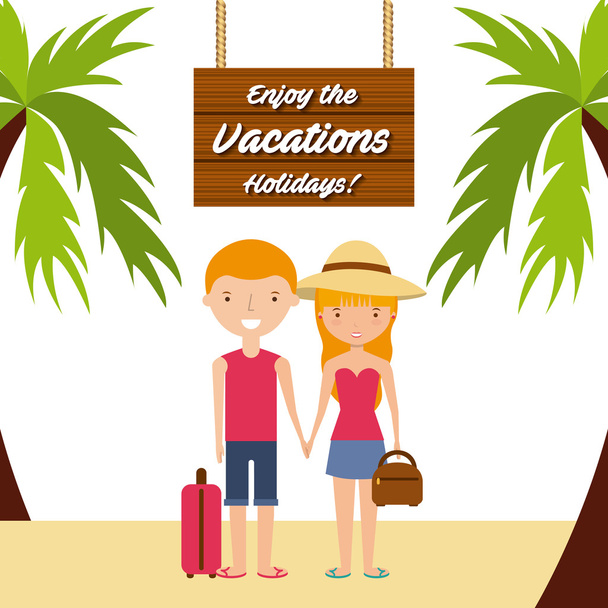 enjoy the vacations holidays - Vector, Image