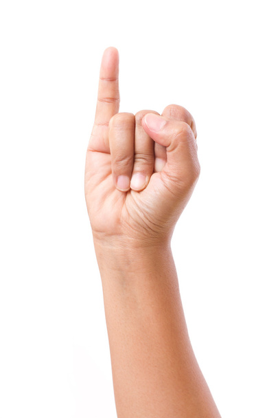 mano mostrando dedo meñique
 - Foto, imagen