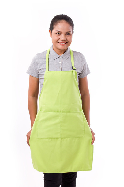 empregado feminino, trabalhador com avental
 - Foto, Imagem