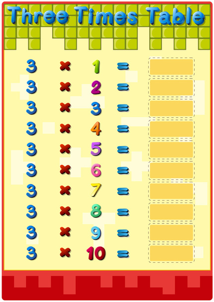Times table card - Vector, Image