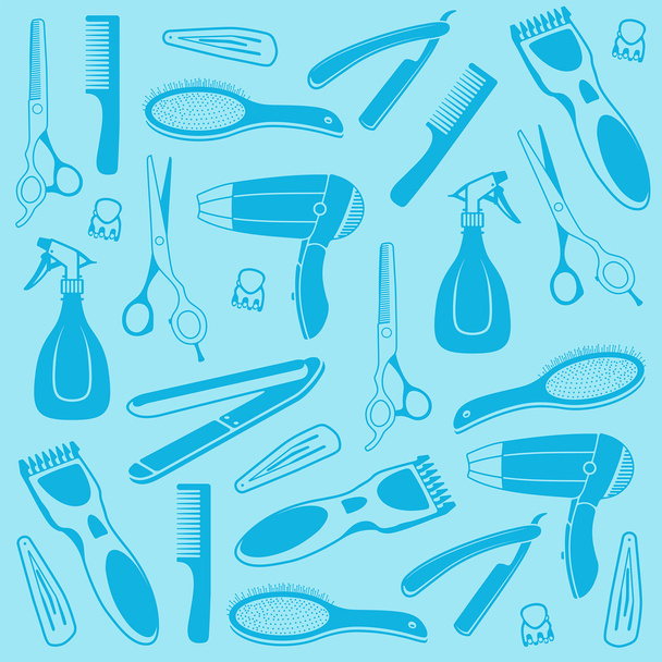 Barber Seamless Background - Vector, Image