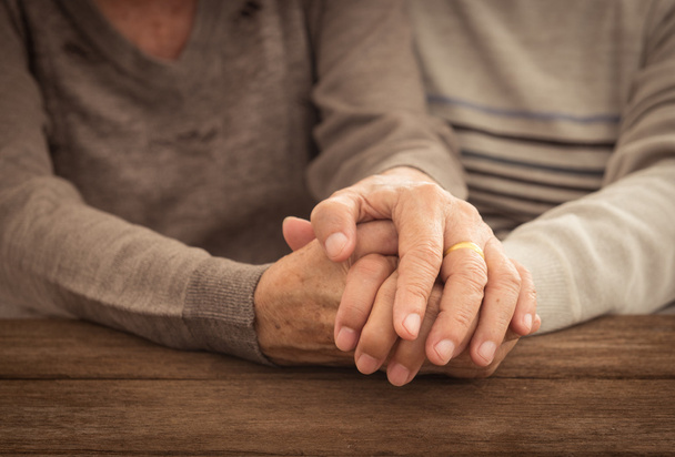 couple, Old people holding hands. - Photo, Image