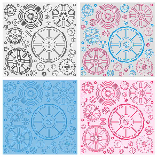 Seamless pattern of gears - Vector, Image