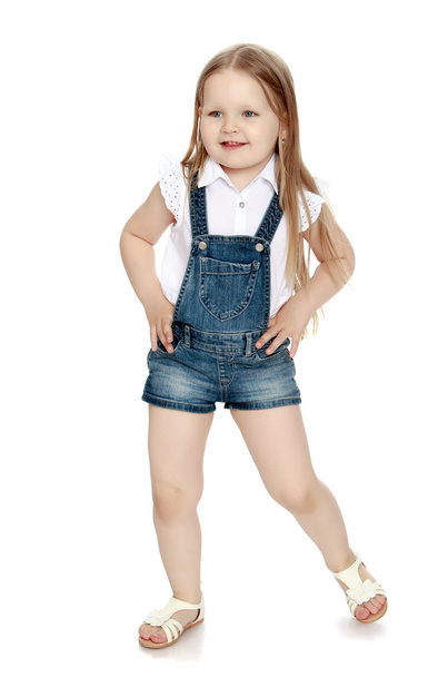 Girl in denim shorts - Valokuva, kuva