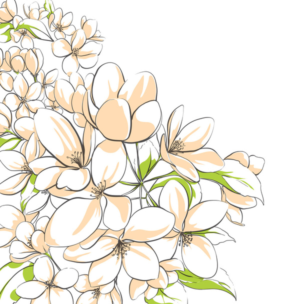 Apple tree floral background  - Vektor, kép