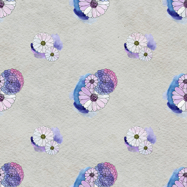 Seamless floral pattern with daisy flowers - Foto, imagen