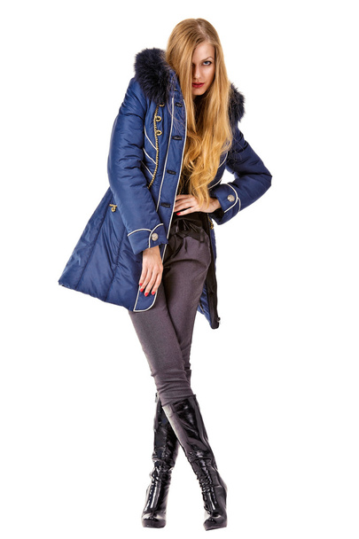 Mulher de moda em casaco de pele de inverno
 - Foto, Imagem
