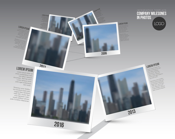 Infographic Timeline Template with photos - Vector, Image
