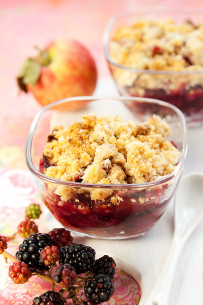 Apple and blackberry crumble - Photo, Image