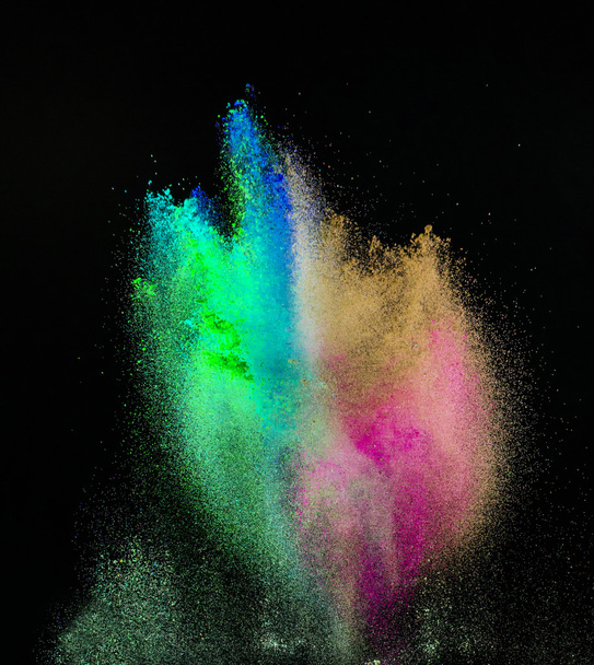 Freeze motion of colored dust explosion. - Photo, image