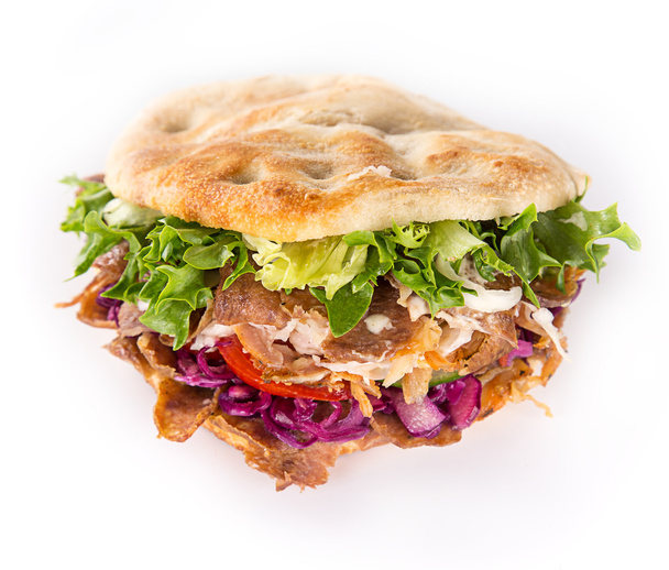 close up of kebab sandwich. - Photo, image