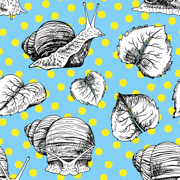 Hand drawn set of snails - Wektor, obraz