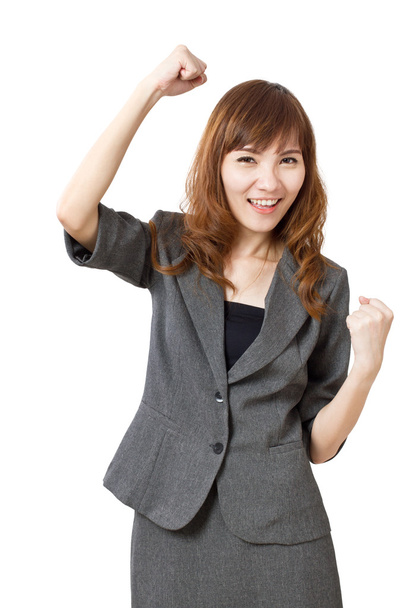 kobieta biznesu wygranej, pewny siebie, silne, szczęśliwy - Zdjęcie, obraz