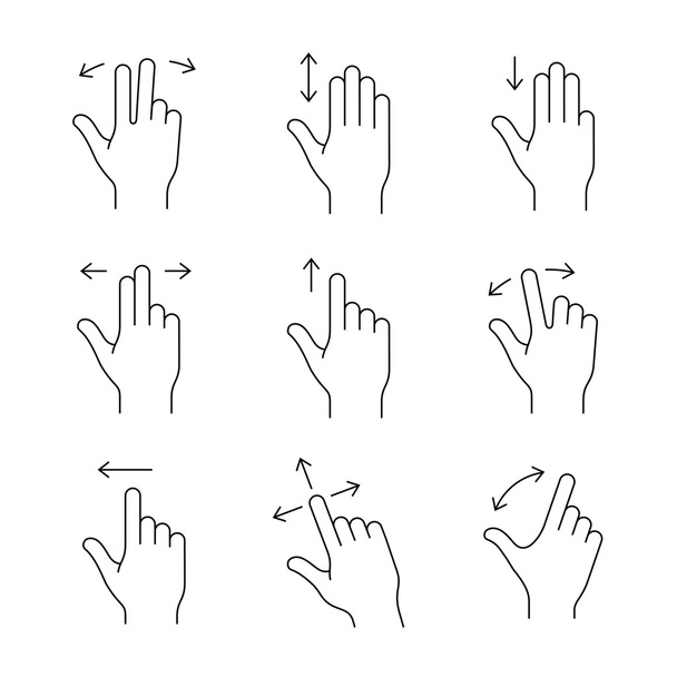 Smartphones iconos gesto
 - Vector, Imagen