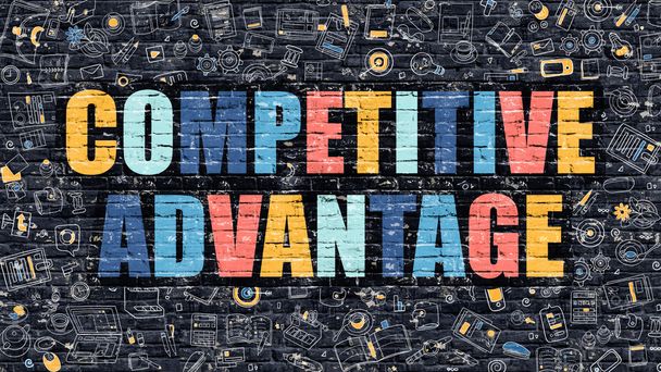 Competitive Advantage Concept with Doodle Design Icons. - Photo, Image